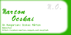 marton ocskai business card