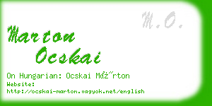 marton ocskai business card